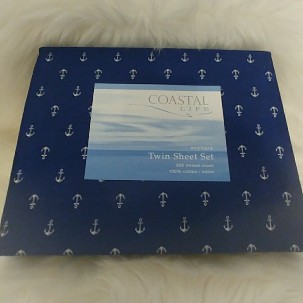 Coastal Life Twin Anchor Sheet Set